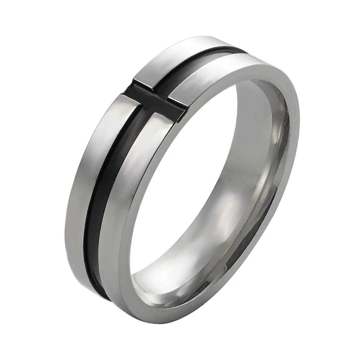 Christian Cross Bible Ring - Titanium Steel Engraved