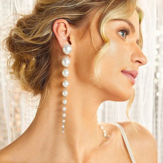 2024 Trend Pearl Tassel Earrings - Long Dangling Elegant